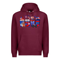 Burgundy 4th of July coffee drinks Premium Hoodie - Neo Western