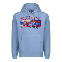 Colony Blue 4th of July coffee drinks Premium Hoodie - Neo Western