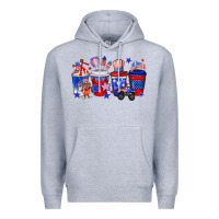 Heather Grey 4th of July coffee drinks Premium Hoodie - Neo Western