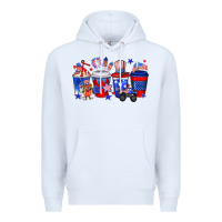 White 4th of July coffee drinks Premium Hoodie - Neo Western