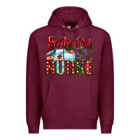 Burgundy santa is favorite nurse Premium Hoodie - CowhideDigitalArt