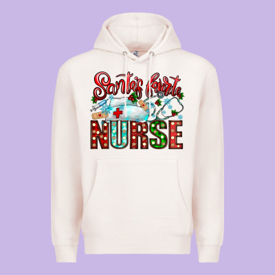 Santa Is Favorite Nurse Premium Hoodie Designed By Cowhidedigitalart