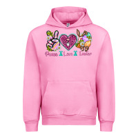 Fuchsia Pink Peace Love Easter Urban Hoodie - Neo Western