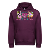 Mauve Wine Peace Love Easter Urban Hoodie - Neo Western