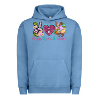Pigment Pebble Blue Peace Love Easter Urban Hoodie - Neo Western