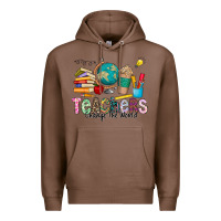 Chestnut Teachers Change The World Premium Hoodie - CowhideDigitalArt