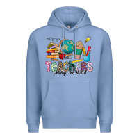 Colony Blue Teachers Change The World Premium Hoodie - CowhideDigitalArt
