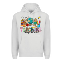 Dove Grey Teachers Change The World Premium Hoodie - CowhideDigitalArt