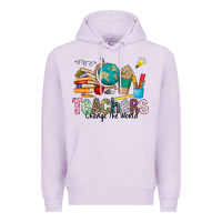 Lilac Teachers Change The World Premium Hoodie - CowhideDigitalArt