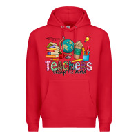 Red Teachers Change The World Premium Hoodie - CowhideDigitalArt