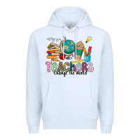 White Teachers Change The World Premium Hoodie - CowhideDigitalArt