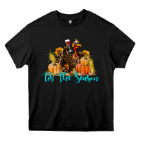 Black Western Fall Turkey Tis The Season Heavy Core Tee - LillyAllenDesigns