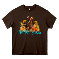 Chocolate Brown Western Fall Turkey Tis The Season Heavy Core Tee - LillyAllenDesigns