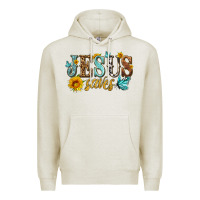 Oatmeal Heather jesus saves Premium Hoodie - HRA Design Shop
