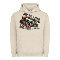 Pigment French Oak just a woman who loves justice Urban Hoodie - SublimationCraftShop