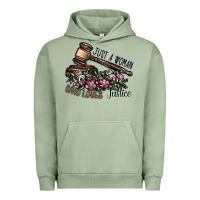 Pigment Oil Green just a woman who loves justice Urban Hoodie - SublimationCraftShop