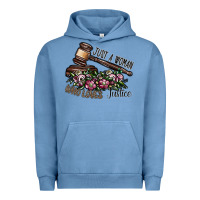 Pigment Pebble Blue just a woman who loves justice Urban Hoodie - SublimationCraftShop