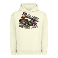 Pigment Pistachio just a woman who loves justice Urban Hoodie - SublimationCraftShop
