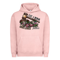 Pigment Salmon just a woman who loves justice Urban Hoodie - SublimationCraftShop