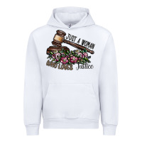 White just a woman who loves justice Urban Hoodie - SublimationCraftShop