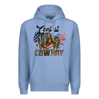 Colony Blue cool it cowboy Premium Hoodie - SublimationCraftShop