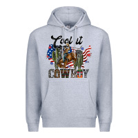 Heather Grey cool it cowboy Premium Hoodie - SublimationCraftShop
