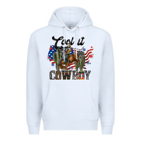White cool it cowboy Premium Hoodie - SublimationCraftShop