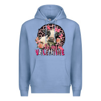 Colony Blue be my valentine holstein cow valentine's day Premium Hoodie - FaDigitalArtStudio