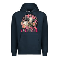 Navy be my valentine holstein cow valentine's day Premium Hoodie - FaDigitalArtStudio