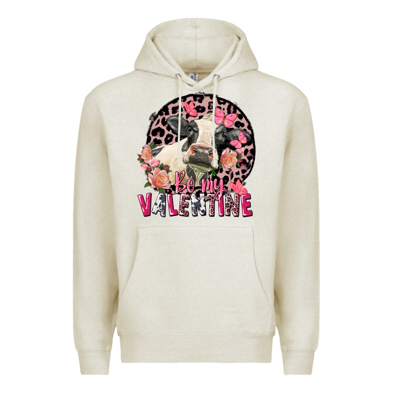 Be My Valentine Holstein Cow Valentine's Day Premium Hoodie by FaDigitalArtStudio | Teevron