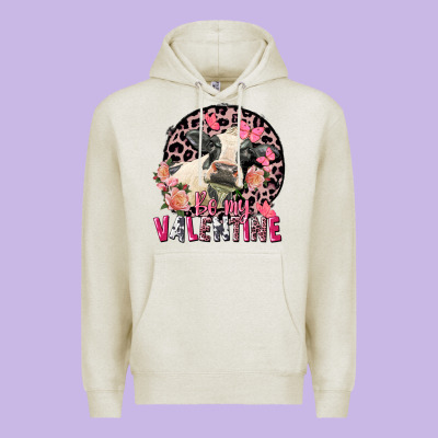 Be My Valentine Holstein Cow Valentine's Day Premium Hoodie Designed By Fadigitalartstudio