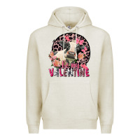 Oatmeal Heather be my valentine holstein cow valentine's day Premium Hoodie - FaDigitalArtStudio