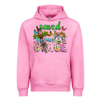 Fuchsia Pink Saved by his grace Urban Hoodie - Neo Western