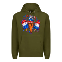 Army Green 4th of July ice creams Premium Hoodie - Neo Western