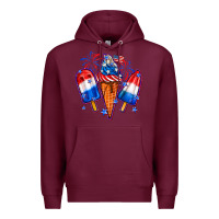 Burgundy 4th of July ice creams Premium Hoodie - Neo Western