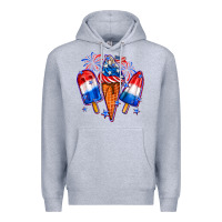 Heather Grey 4th of July ice creams Premium Hoodie - Neo Western