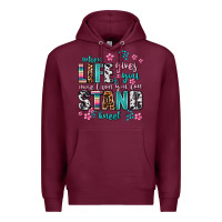 Burgundy when life gives you more than you can stand kneel Premium Hoodie - AdoDesignShop