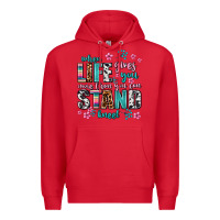 Red when life gives you more than you can stand kneel Premium Hoodie - AdoDesignShop