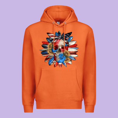4th Of July Sunflower Skull 4th Of July Premium Hoodie Designed By Cowgirlartshop