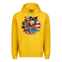 Lemon 4th of July sunflower skull 4th of july Premium Hoodie - CowGirlArtShop