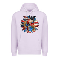 Lilac 4th of July sunflower skull 4th of july Premium Hoodie - CowGirlArtShop