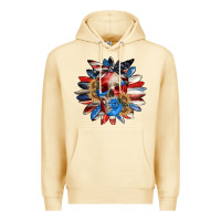 Pina Colada 4th of July sunflower skull 4th of july Premium Hoodie - CowGirlArtShop