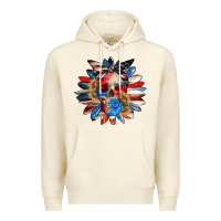 Sandshell 4th of July sunflower skull 4th of july Premium Hoodie - CowGirlArtShop