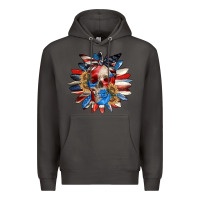 Smoke 4th of July sunflower skull 4th of july Premium Hoodie - CowGirlArtShop