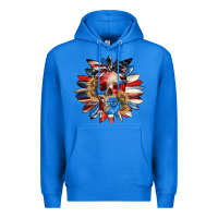 True Royal 4th of July sunflower skull 4th of july Premium Hoodie - CowGirlArtShop