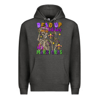 Charcoal Heather bead up bitches it's mardi gras skeleton Premium Hoodie - FaDigitalArtStudio
