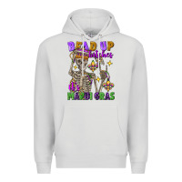 Dove Grey bead up bitches it's mardi gras skeleton Premium Hoodie - FaDigitalArtStudio
