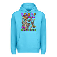 Ocean Blue bead up bitches it's mardi gras skeleton Premium Hoodie - FaDigitalArtStudio