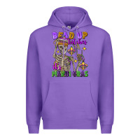 Purple bead up bitches it's mardi gras skeleton Premium Hoodie - FaDigitalArtStudio