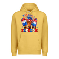 Antique Gold 4th of July ice creams tastes like freedom Premium Hoodie - Neo Western